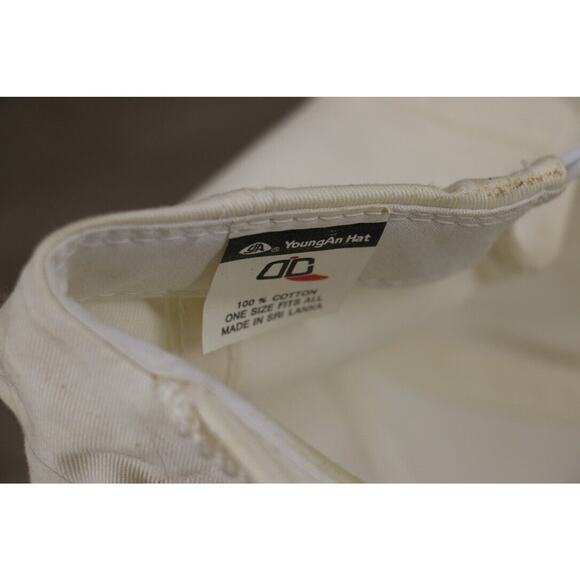 VINTAGE YoungAn Hat Trucker Farmer Snap Back Hat Cap White Embroidered - Picture 9 of 9